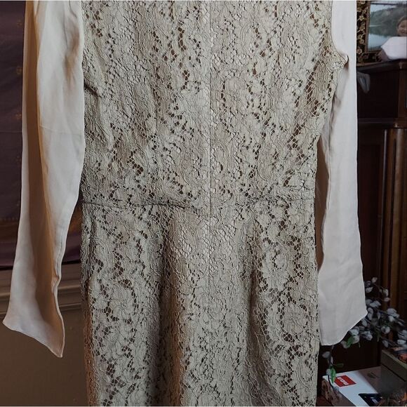 Jenni Kayne Lace Panel Dress Sheer Sleeves Size 2 - Picture 13 of 14